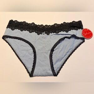 NWT Splendies Light Blue with Black Lace Waist Panties Size 4X – Bundle 5/$25